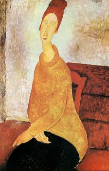 阿米地奧 莫迪裡阿尼 Jeanne Hebuterne In A Yellow Sweater